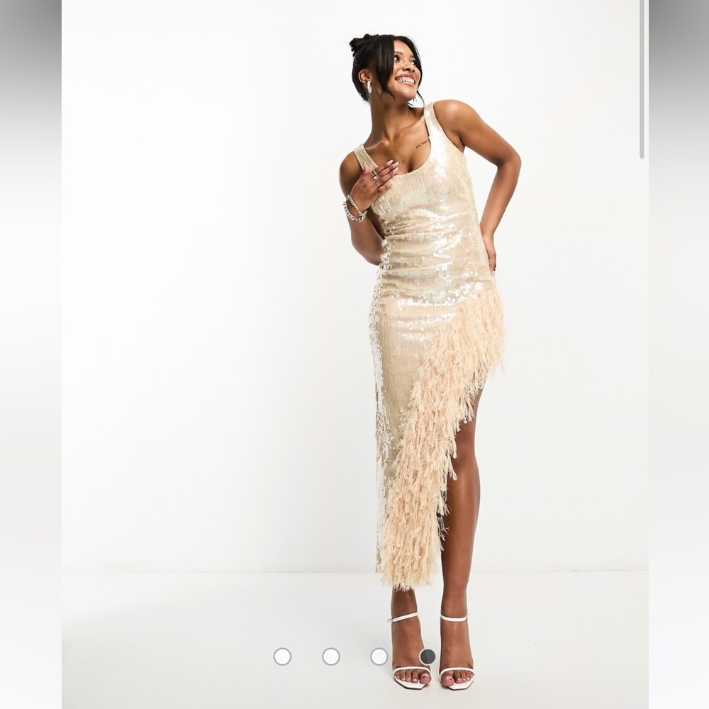 ASOS feather sequin dress
